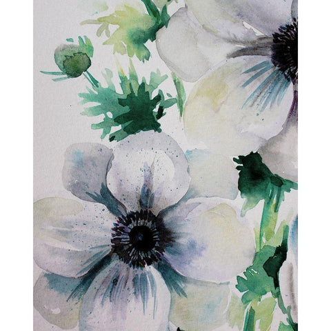 Ghost Blooms 2 Black Modern Wood Framed Art Print by Boho Hue Studio