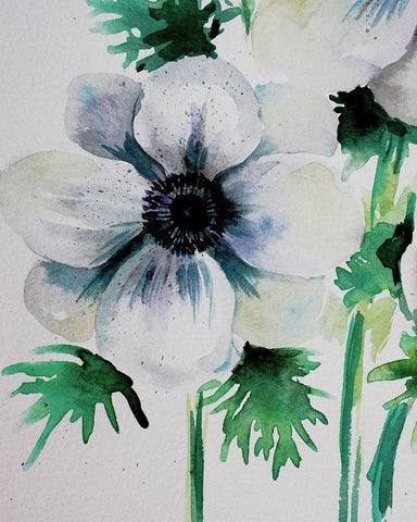 Ghost Blooms 4 Black Ornate Wood Framed Art Print with Double Matting by Boho Hue Studio