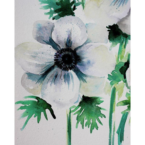 Ghost Blooms 4 Black Modern Wood Framed Art Print by Boho Hue Studio