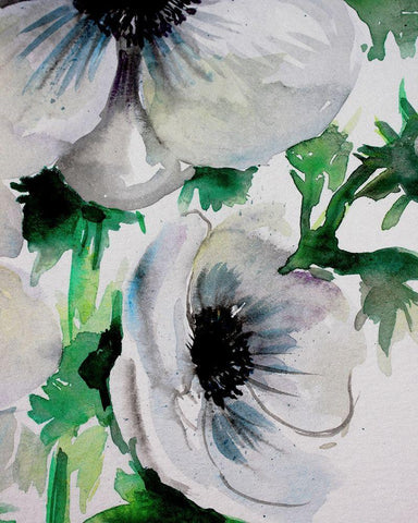 Ghost Blooms 5 Black Ornate Wood Framed Art Print with Double Matting by Boho Hue Studio