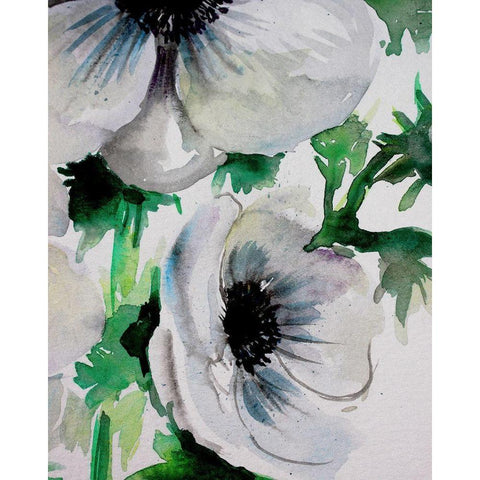 Ghost Blooms 5 Black Modern Wood Framed Art Print with Double Matting by Boho Hue Studio