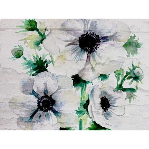 Ghost Blooms 6 White Modern Wood Framed Art Print by Boho Hue Studio
