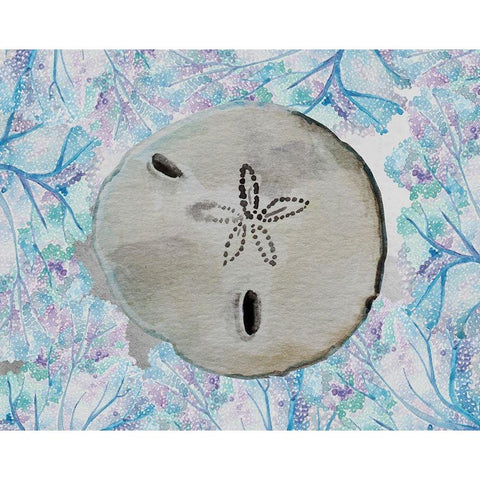 Sand Dollar Gold Ornate Wood Framed Art Print with Double Matting by Boho Hue Studio