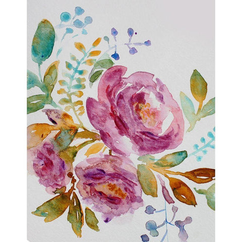 Purple Peony Black Modern Wood Framed Art Print with Double Matting by Boho Hue Studio