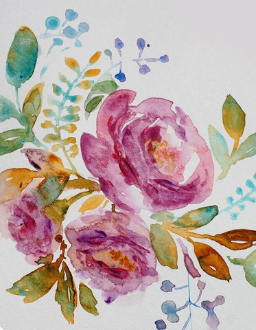 Purple Peony White Modern Wood Framed Art Print with Double Matting by Boho Hue Studio