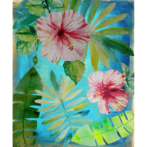 Tropical Hibiscus 3 Gold Ornate Wood Framed Art Print with Double Matting by Boho Hue Studio