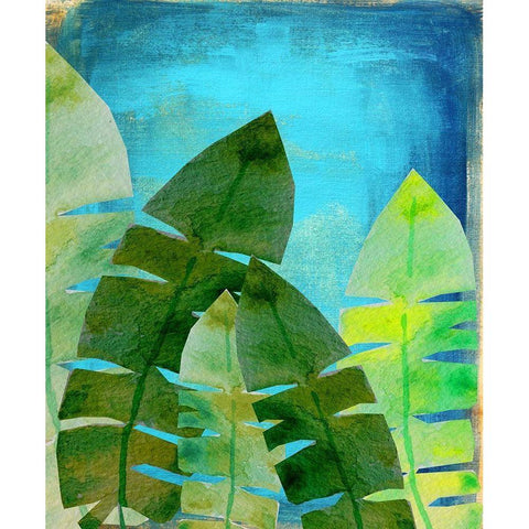 Tropical Palm 1 White Modern Wood Framed Art Print by Boho Hue Studio