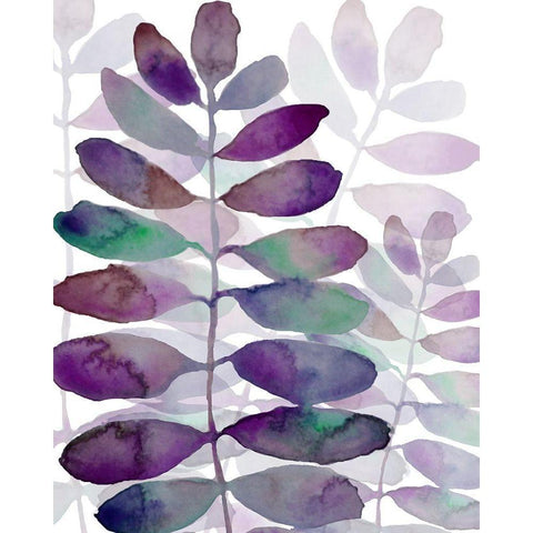 Purple Petiole 1 White Modern Wood Framed Art Print by Boho Hue Studio