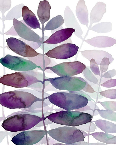 Purple Petiole 1 White Modern Wood Framed Art Print with Double Matting by Boho Hue Studio