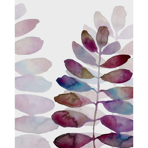 Purple Petiole 2 White Modern Wood Framed Art Print by Boho Hue Studio