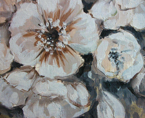 Blossom Bunch 1 Black Ornate Wood Framed Art Print with Double Matting by Boho Hue Studio