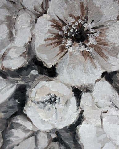Blossom Bunch 5 White Modern Wood Framed Art Print with Double Matting by Boho Hue Studio
