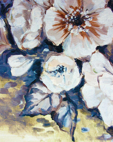 Blossom Bunch 4 White Modern Wood Framed Art Print with Double Matting by Boho Hue Studio