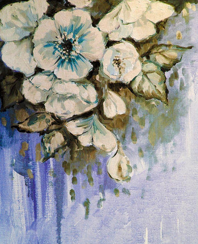 Blossom Bunch 9 White Modern Wood Framed Art Print with Double Matting by Boho Hue Studio