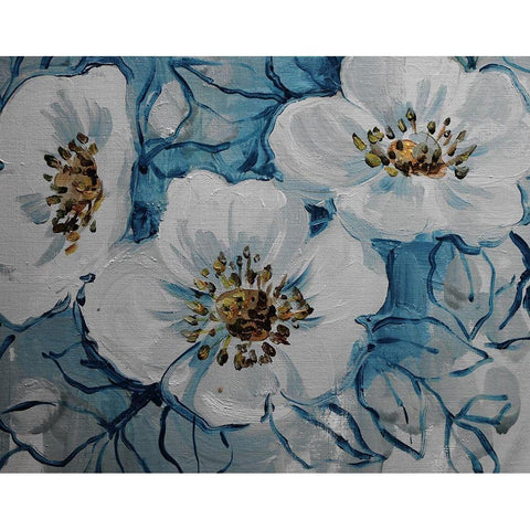 Blossom Bunch 10 White Modern Wood Framed Art Print by Boho Hue Studio