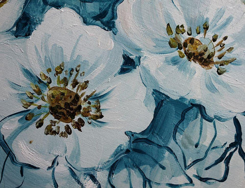 Blossom Bunch 11 White Modern Wood Framed Art Print with Double Matting by Boho Hue Studio