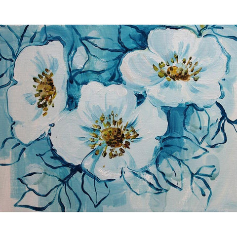 Blossom Bunch 12 Black Modern Wood Framed Art Print by Boho Hue Studio