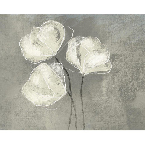 Sketched White Blooms 2 Gold Ornate Wood Framed Art Print with Double Matting by Boho Hue Studio