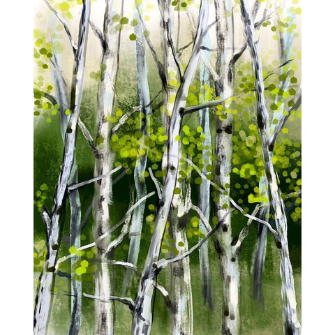 Wild Birch Black Modern Wood Framed Art Print with Double Matting by Boho Hue Studio
