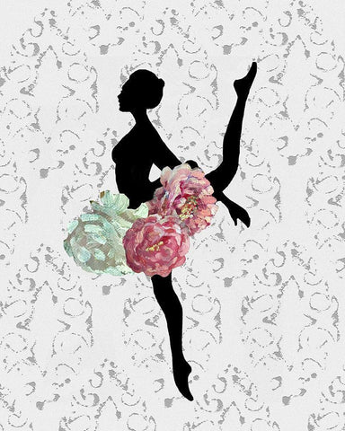 Ballerina Two White Modern Wood Framed Art Print with Double Matting by Boho Hue Studio