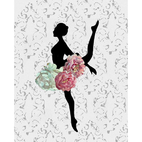 Ballerina Two White Modern Wood Framed Art Print by Boho Hue Studio