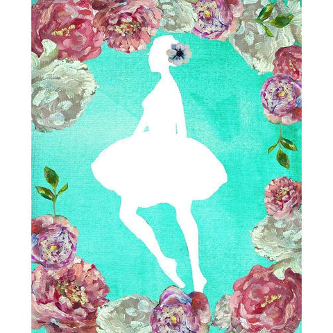 Rose Ballerina Gold Ornate Wood Framed Art Print with Double Matting by Boho Hue Studio