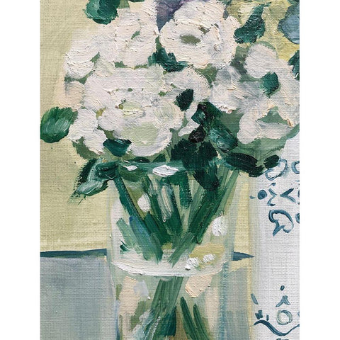 Bouquet 3 White Modern Wood Framed Art Print by Boho Hue Studio