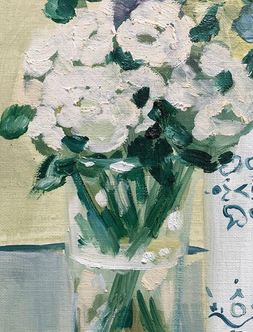 Bouquet 3 White Modern Wood Framed Art Print with Double Matting by Boho Hue Studio