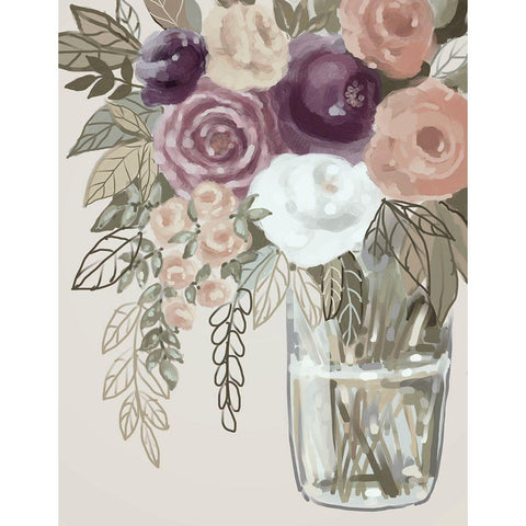 Floral Soft 6 Gold Ornate Wood Framed Art Print with Double Matting by Boho Hue Studio