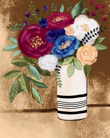 Floral #15 Black Ornate Wood Framed Art Print with Double Matting by Boho Hue Studio