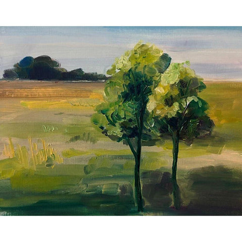 Landscape Of Trees Black Modern Wood Framed Art Print with Double Matting by Boho Hue Studio