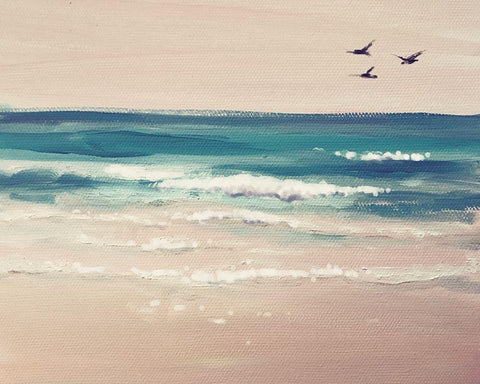 Sea 2 Black Ornate Wood Framed Art Print with Double Matting by Boho Hue Studio