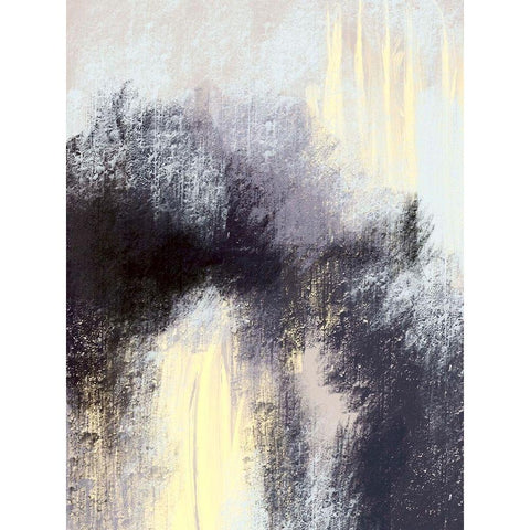 Stormy Abstract 1 Black Modern Wood Framed Art Print by Boho Hue Studio