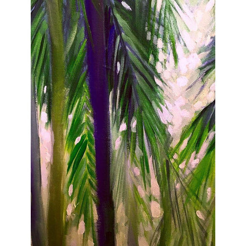 Palm Trees 1 White Modern Wood Framed Art Print by Boho Hue Studio