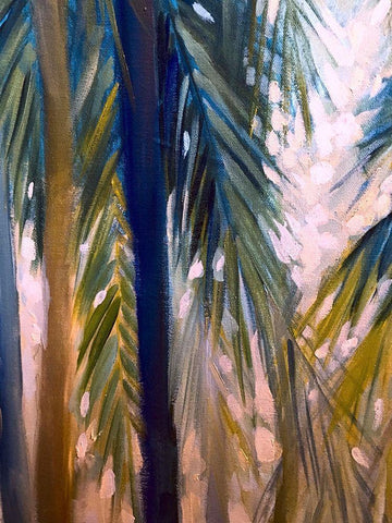 Palm Trees 2 White Modern Wood Framed Art Print with Double Matting by Boho Hue Studio