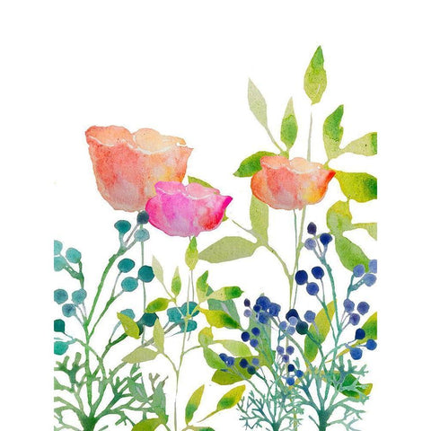 Flowers 20 White Modern Wood Framed Art Print by Boho Hue Studio