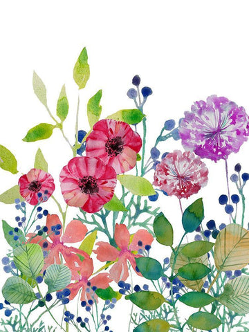 Flowers 5 Black Ornate Wood Framed Art Print with Double Matting by Boho Hue Studio