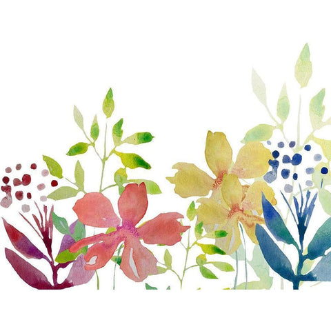Flowers 4 White Modern Wood Framed Art Print by Boho Hue Studio