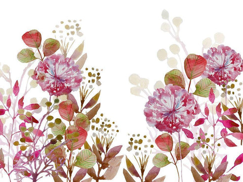Floral field 1 White Modern Wood Framed Art Print with Double Matting by Boho Hue Studio