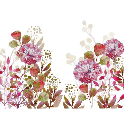Floral field 1 Black Modern Wood Framed Art Print by Boho Hue Studio