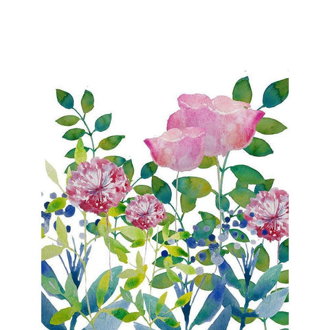 Bloom 1 White Modern Wood Framed Art Print by Boho Hue Studio