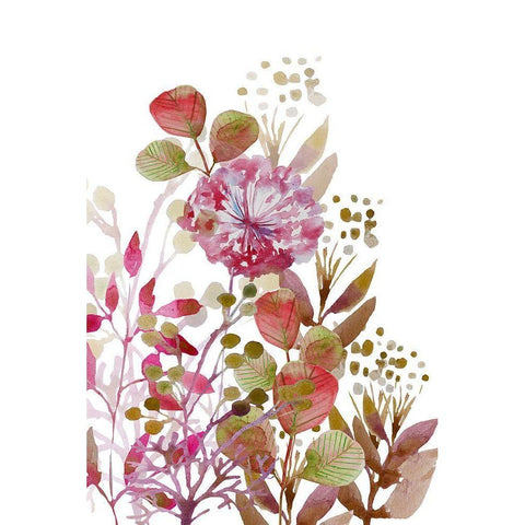 Floral field Bloom Black Modern Wood Framed Art Print by Boho Hue Studio