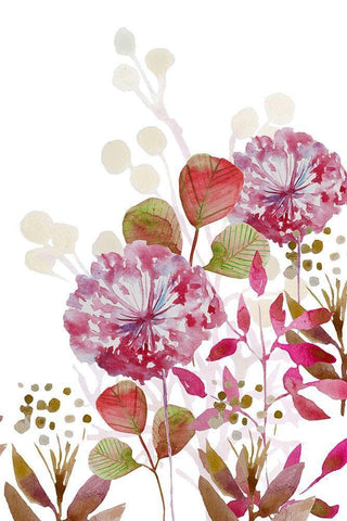 Floral field Bloom 2 White Modern Wood Framed Art Print with Double Matting by Boho Hue Studio