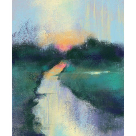 Sunset White Modern Wood Framed Art Print by Boho Hue Studio