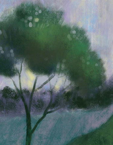 Treee White Modern Wood Framed Art Print with Double Matting by Boho Hue Studio