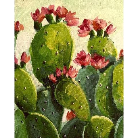 Cactus White Modern Wood Framed Art Print by Boho Hue Studio