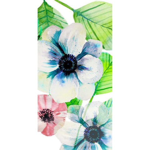 Flower Panel 1 White Modern Wood Framed Art Print by Boho Hue Studio