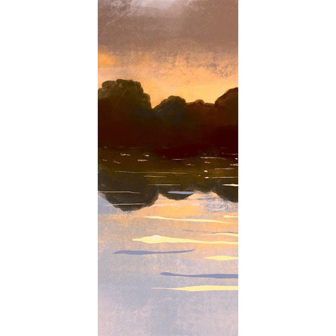 Landscape Aglow Panel 1 Black Modern Wood Framed Art Print with Double Matting by Boho Hue Studio