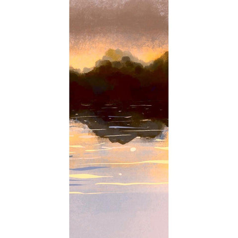 Landscape Aglow Panel 3 Black Modern Wood Framed Art Print with Double Matting by Boho Hue Studio