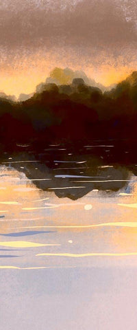 Landscape Aglow Panel 3 White Modern Wood Framed Art Print with Double Matting by Boho Hue Studio